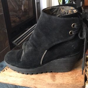 Size 41 fly London suede wedge ankle boot
